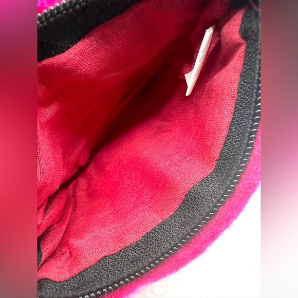 NWOT Pink Floral Felted Wool Zippered Coin Pouch- Fair Trade from Nepal - Picture 7 of 11